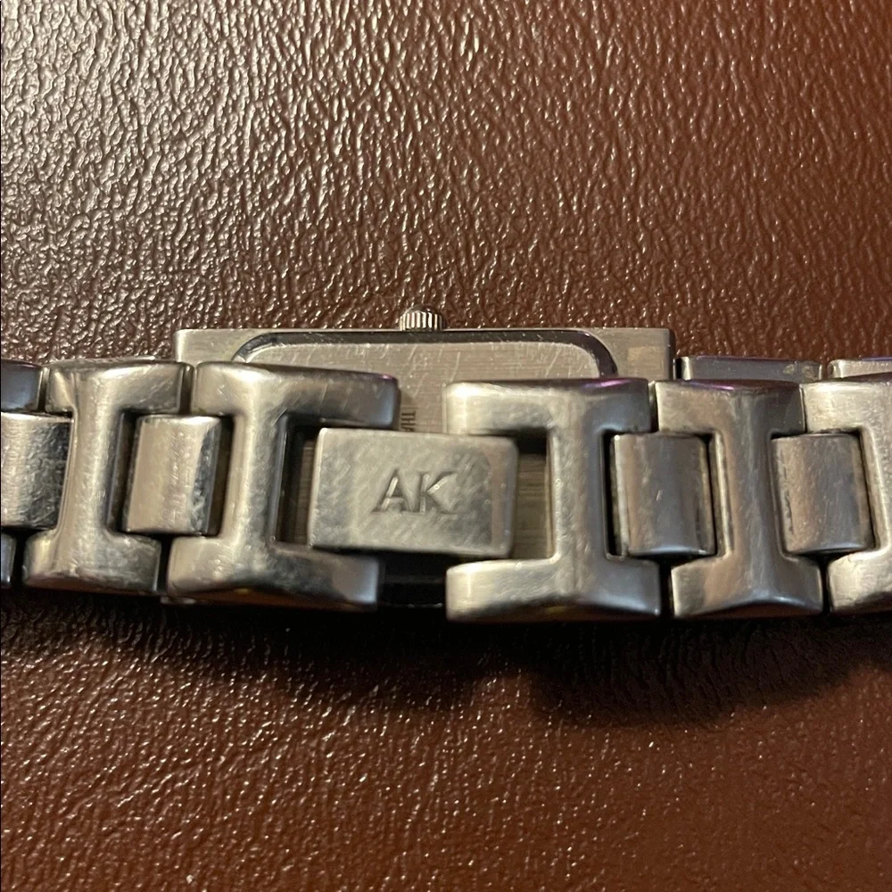 Ann Klein Steel Diamond rectangle watch